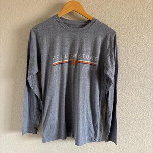 Yellowstone National Park Blue Long Sleeve Tee Shirt